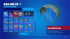Conta Fortnite passe nível 100, skins do cap 1 temp 1 e 2
