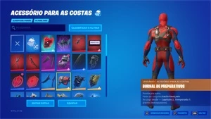 Conta Fortnite passe nível 100, skins do cap 1 temp 1 e 2