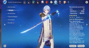 Shogun, Ayato com arma assinatura, Aqua simulacra e etc - Genshin Impact