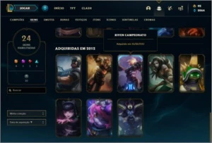 Conta unranked com Riven Campeonato 2012 e Rammus Rei - League of Legends LOL
