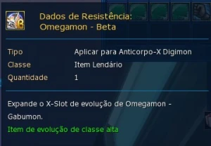 item OX-BETA  Dados de Resistência Omegamon X - LADMO OMEGA