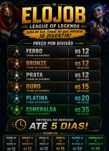 🎮 Elojob League Of Legends — Preço Por Divisão 🏆 LOL