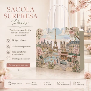 Kit 15 Sacolinhas Paris Torre - Pegue e Monte - Artesanato e Personalizados