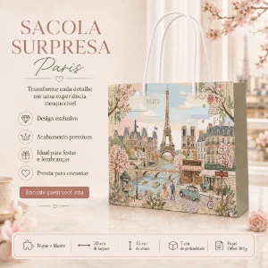 Kit 15 Sacolinhas Paris Torre - Pegue e Monte - Artesanato e Personalizados