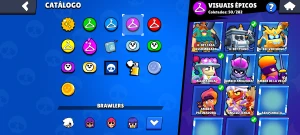Conta de brawl stars com 76 brawlers, 23K de troféu e skins