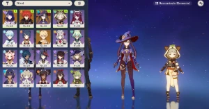 AR36 - Raiden + Cortadora + Diluc + Mona + Falcao + Harpa - Genshin Impact