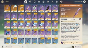 AR36 - Raiden + Cortadora + Diluc + Mona + Falcao + Harpa - Genshin Impact