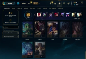 Mestre com 40 Champs e 5 Skins ( 106 PDL ) - League of Legends LOL