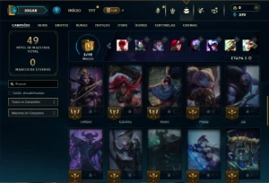 Mestre com 40 Champs e 5 Skins ( 106 PDL ) - League of Legends LOL