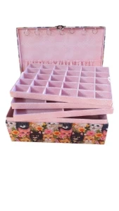 Caixa Grande para Bijuterias e Joias Estampa de Gatinhos - Artesanato e Personalizados