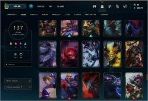 Conta LOL Lvl 196, atualmente gold 4, 137 skins - League of Legends