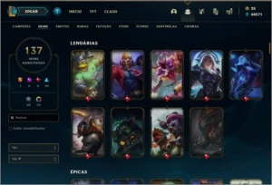 Conta LOL Lvl 196, atualmente gold 4, 137 skins - League of Legends
