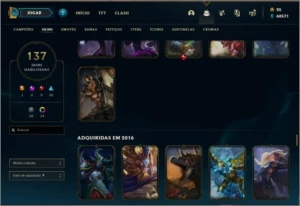 Conta LOL Lvl 196, atualmente gold 4, 137 skins - League of Legends