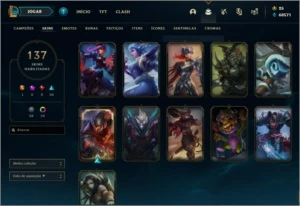 Conta LOL Lvl 196, atualmente gold 4, 137 skins - League of Legends