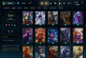 Unranked com TODOS os champs e 204 Skins ( TOP / JG / ADC ) - League of Legends LOL