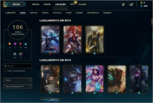 Conta DIAMANTE 3 + 100 SKINS (PROMOÇÃO!!) - League of Legends LOL
