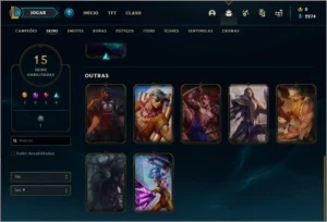 Conta prata 3 MAIN JG com 15 skins e 31 champs - League of Legends LOL