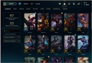 Conta prata 3 MAIN JG com 15 skins e 31 champs - League of Legends LOL