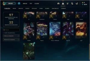 Conta prata 3 MAIN JG com 15 skins e 31 champs - League of Legends LOL