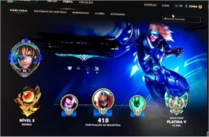 CONTA LOL: Elo PLATINA 4 , 191 SKINS , 180 MIL RPS GASTOS - League of Legends