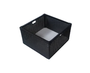 Cesto Caixote Sintético Preto 60x45x30