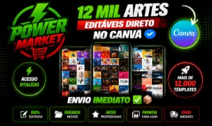 Pack com +12.000 Artes Editáveis no Canva | Envio Imediato - Artes e Templates Artes Canva