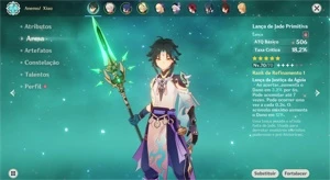 AR41 Xiao + Lança de Jade, Kazuha e Qiqi - Genshin Impact