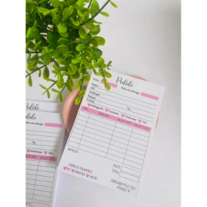 Bloco Talão de Pedido Rosa 10 x 15 cm - Artesanato e Personalizados