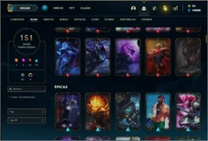 Conta prata 4 com 151 skins e 134 champs - League of Legends LOL