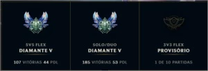 Conta LOL diamante 5 full champ 126 skins - League of Legends
