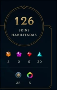 Conta LOL diamante 5 full champ 126 skins
