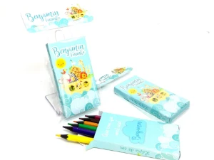Mini Lápis de Cor com Caixa Safari 6 Cores - Artesanato e Personalizados