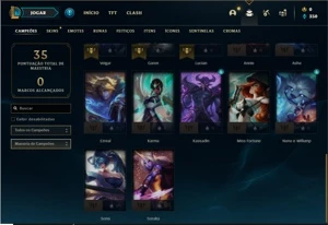 Conta platina 1 com 75 PDL, 27 Champs e 2 Skins + 11 Espolio - League of Legends LOL