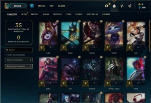 Conta platina 1 com 75 PDL, 27 Champs e 2 Skins + 11 Espolio - League of Legends LOL