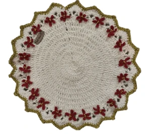 Sousplat Flor de Natal - 20cm - Artesanato e Personalizados
