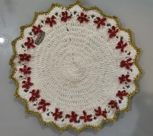 Sousplat Flor de Natal - 20cm - Artesanato e Personalizados