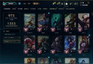 Esmeralda 2 com TODOS os Champs e 331 Skins +5 Prestigios - League of Legends LOL