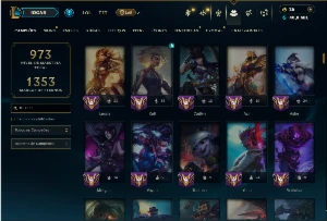 Esmeralda 2 com TODOS os Champs e 331 Skins +5 Prestigios - League of Legends LOL