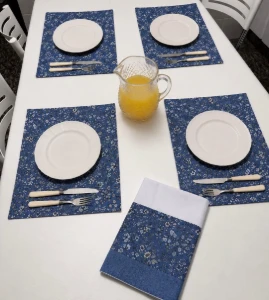 Kit 4 Lugares Americanos Dupla Face e Pano de Prato - Artesanato e Personalizados