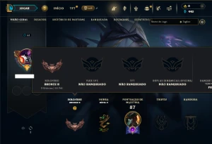 Bronze 2 com 45 Champs e 11 Skins - League of Legends LOL