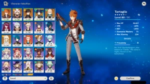 AR 52 Itto, Zhongli, Childe, Wanderer, Xiangling C6 e mais - Genshin Impact