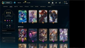 Conta league of legends com 215 skins LOL