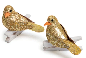 Pregador de Pássaro - Ouro - Artesanato e Personalizados