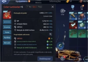 90k power colar épico - MIR4