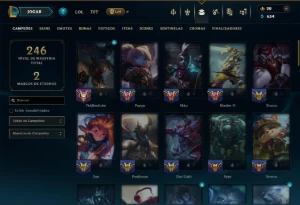 Unranked com 70 Champs e 12 Skins - League of Legends LOL