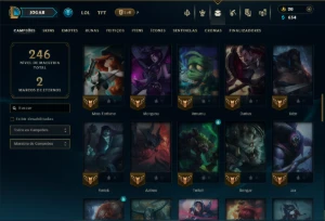 Unranked com 70 Champs e 12 Skins - League of Legends LOL