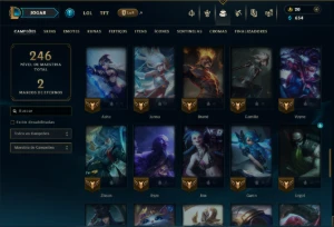 Unranked com 70 Champs e 12 Skins - League of Legends LOL