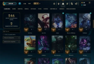 Unranked com 70 Champs e 12 Skins - League of Legends LOL