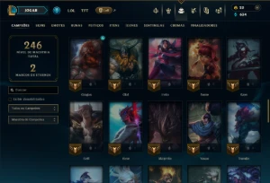 Unranked com 70 Champs e 12 Skins - League of Legends LOL