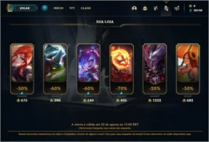 Conta ouro 3 com 20 champs e 9 fragmentos de skins - League of Legends LOL